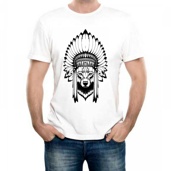 Изображение Дизайнерская футболка с изображением волка