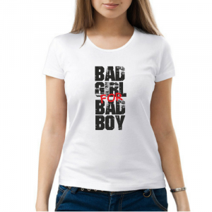 Изображение Женская футболка с надписью: Плохие девочки для плохих мальчиков