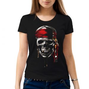 Изображение Женская футболка с черепом пирата