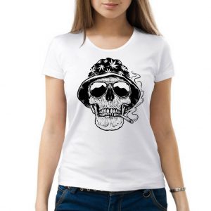 Изображение Женская футболка с черепом растамана