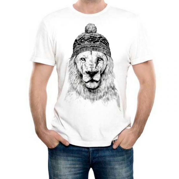 Изображение Мужская футболка Лев в Шапке