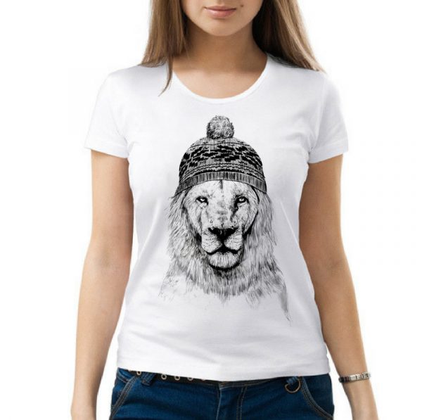 Изображение Женская футболка Лев в Шапке