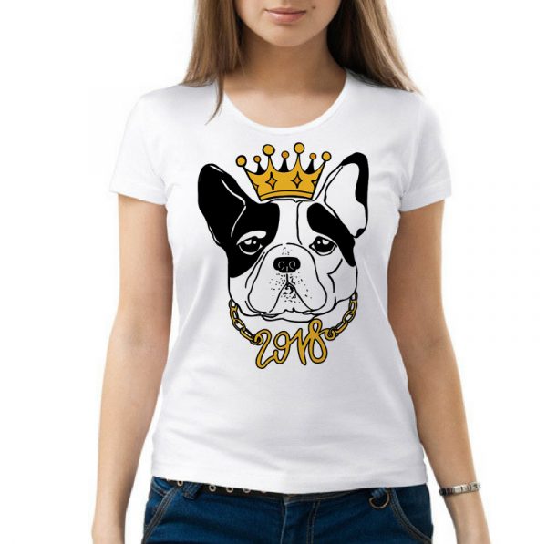 Изображение Женская футболка Собака с короной 2018