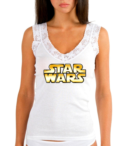 Изображение Женская майка белая Star Wars Лого