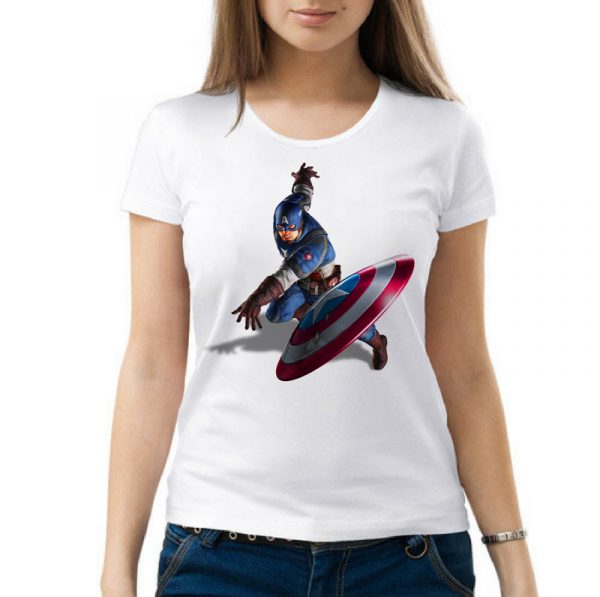 Изображение Женская футболка Капитан Америка Бросок Щита