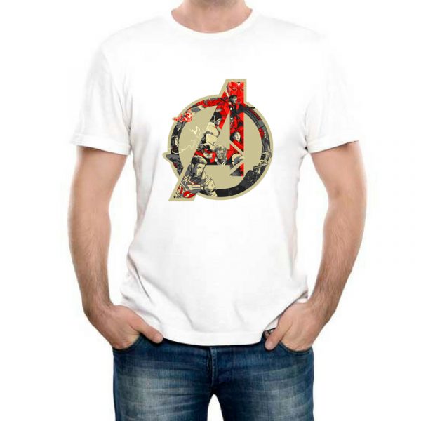 Изображение Мужская белая футболка Мстители Лого