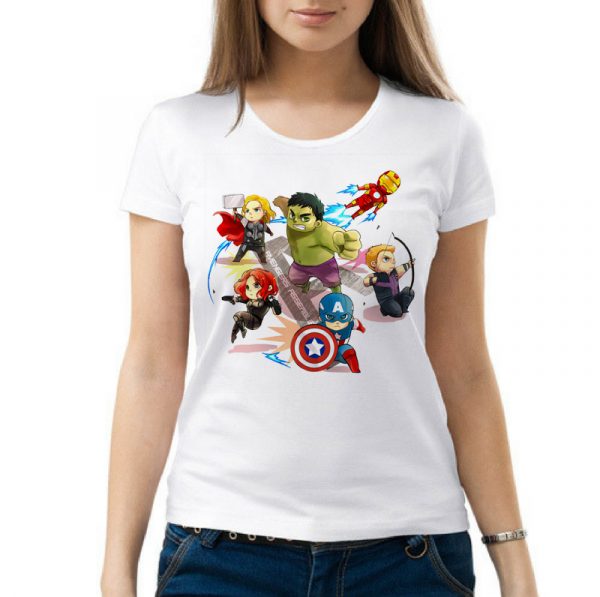 Изображение Женская футболка Мстители Мультяшки