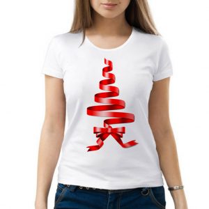 Изображение Женская футболка Рождественская Лента