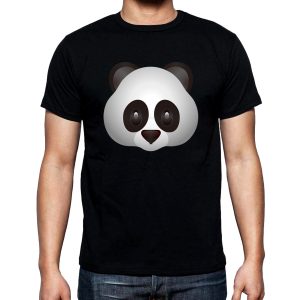 Изображение Мужская футболка черная Смайл серая Панда