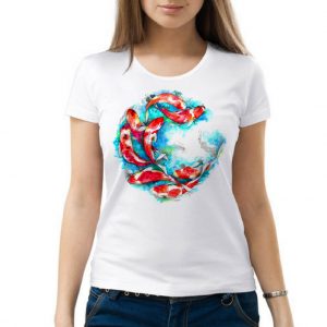 Изображение Женская футболка Цветные рыбки Арт