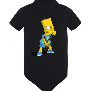 Изображение Детское боди черное Барт Симпсон с рогаткой