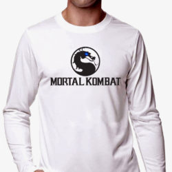 Изображение Лонгслив мужской белый Mortal Kombat Черное Лого